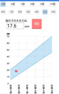 5週5日の胎嚢の大きさ